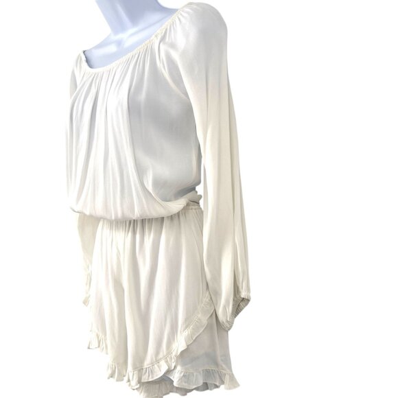Fraiche By J White Off-Shoulder Ruffle Hem Romper Size Small - Picture 3 of 13
